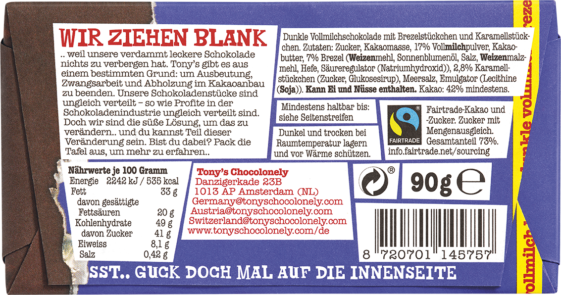 Dunkle Vollmilch Brezel Toffee
