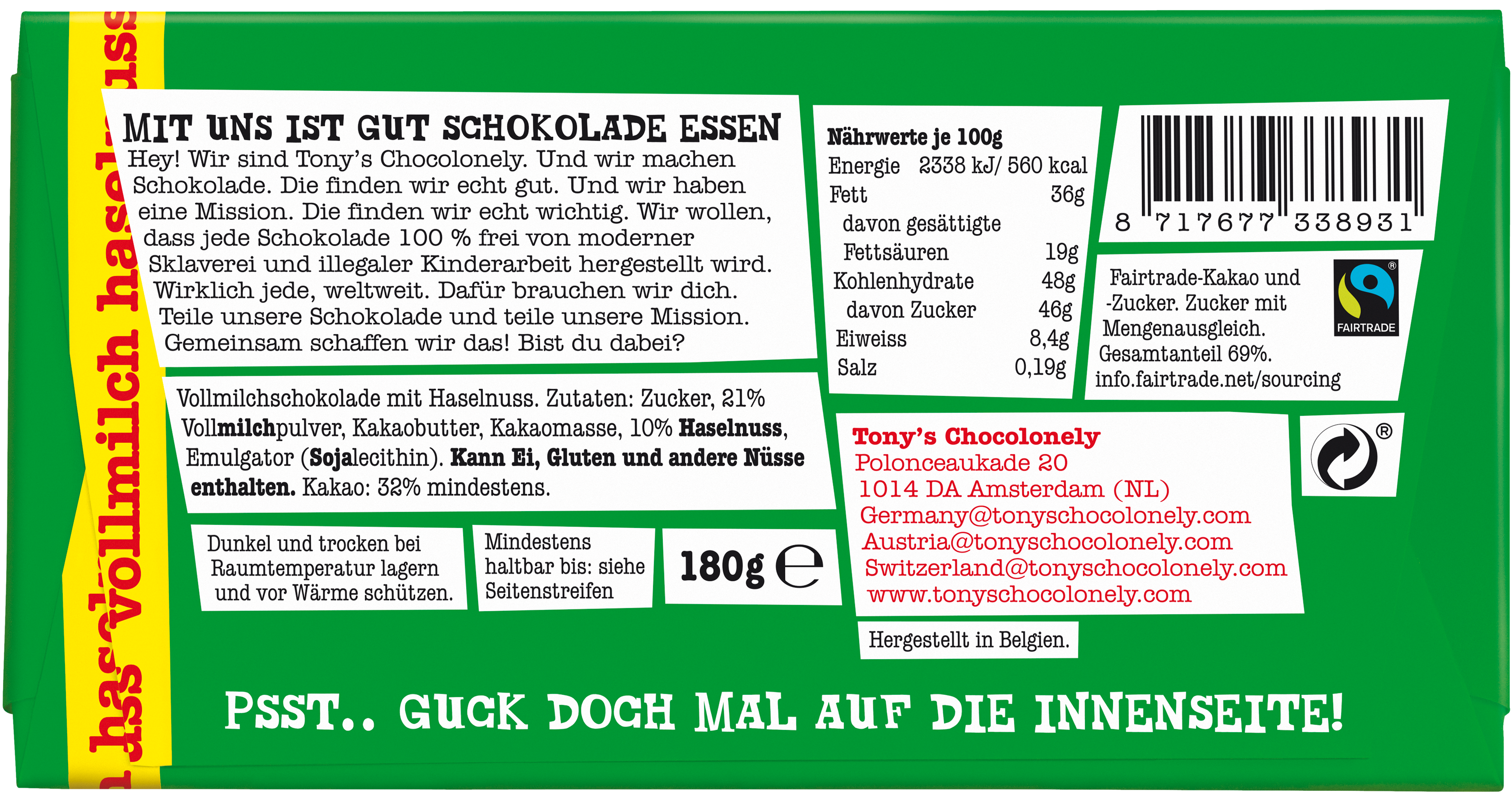 Vollmilchschokolade 32% Haselnuss